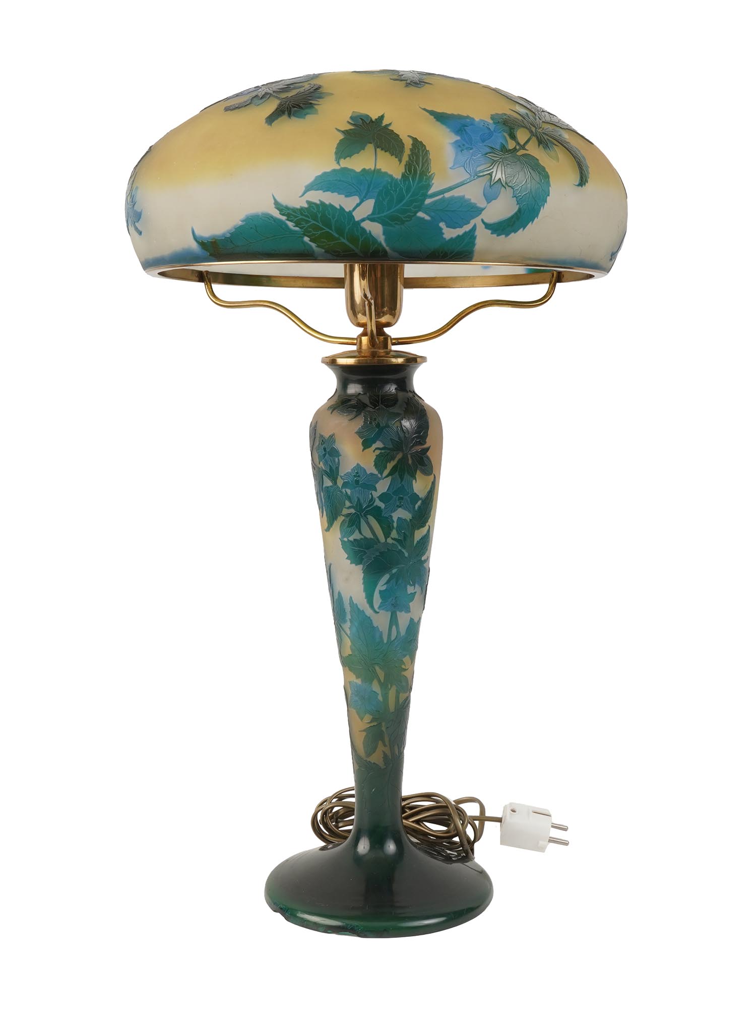 LARGE ANTIQUE ART NOUVEAU GALLE TABLE LAMP PIC-1